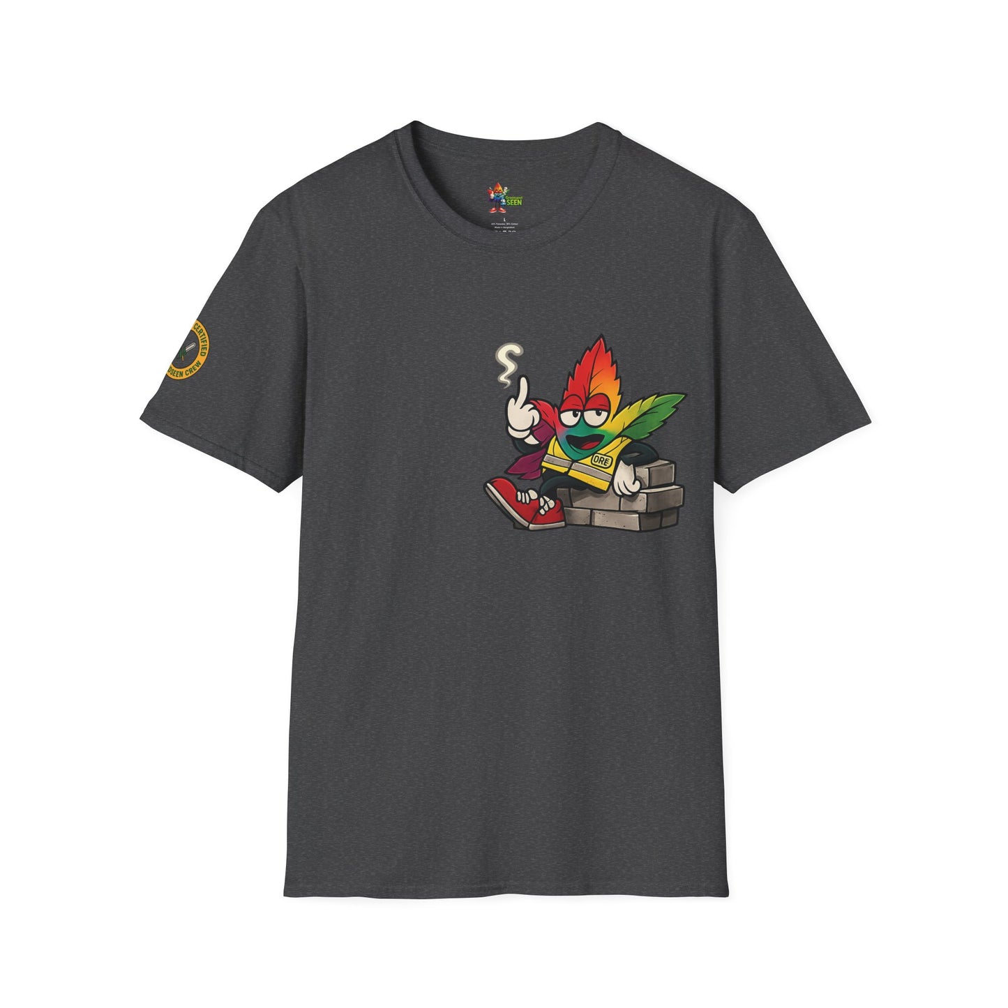 BRICK BY BRICK, HIT BY HIT — GreenandSEEN — Gildan 64000 Softstyle Tee — Dark