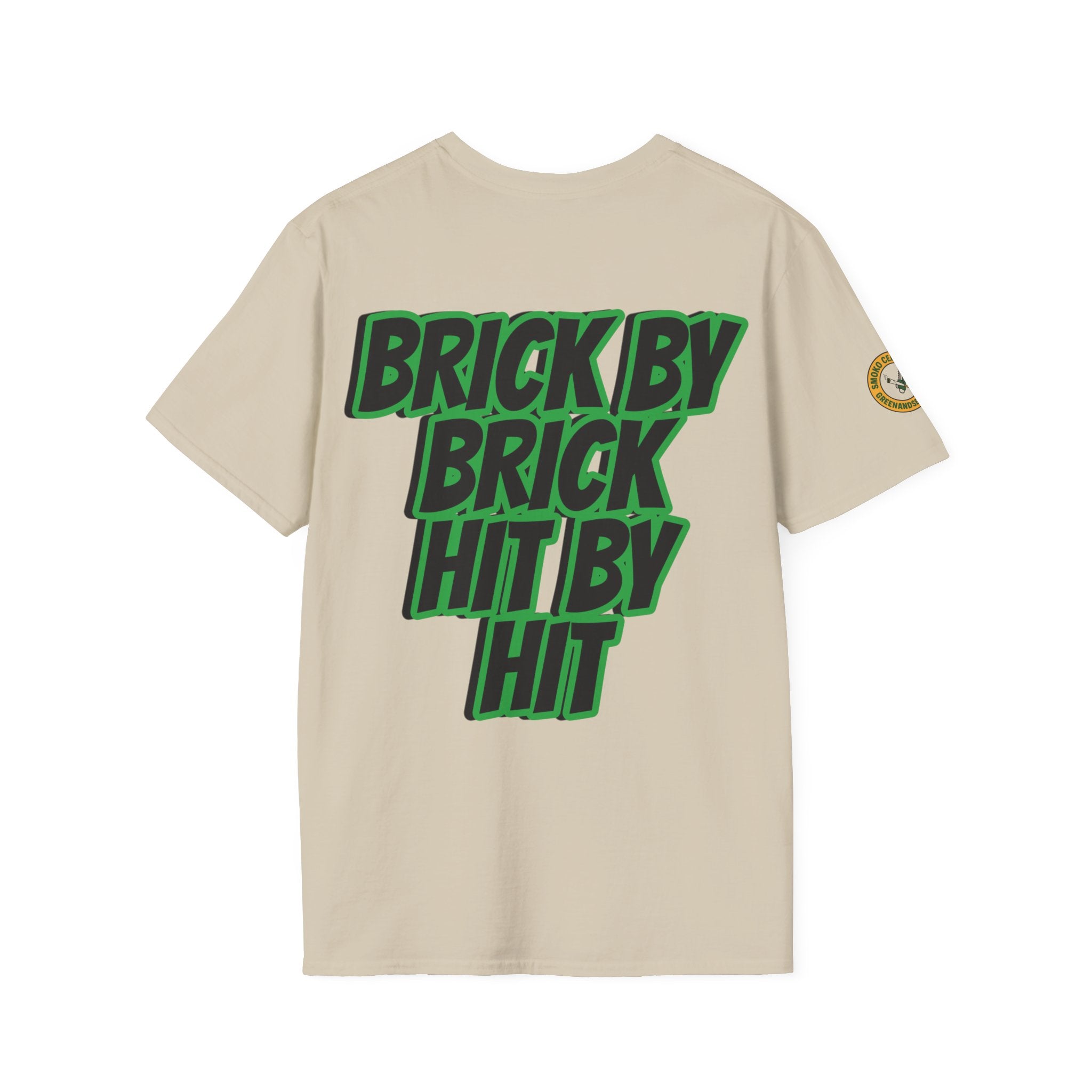 BRICK BY BRICK, HIT BY HIT — GreenandSEEN — Gildan 64000 Softstyle Tee — Light