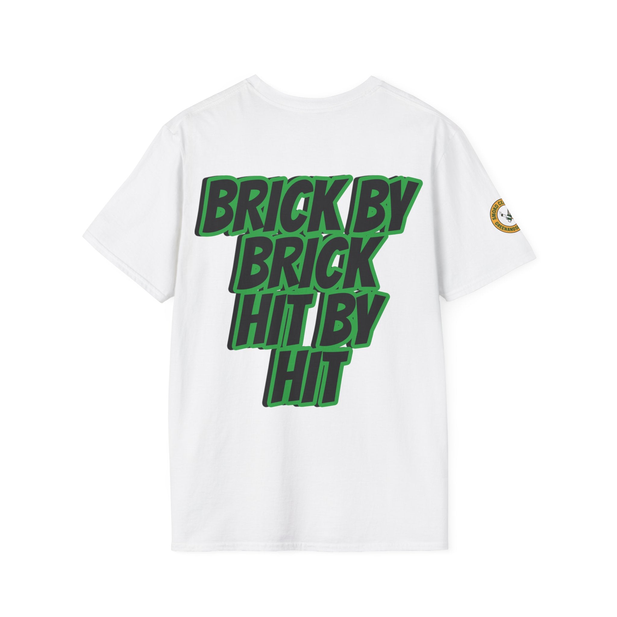 BRICK BY BRICK, HIT BY HIT — GreenandSEEN — Gildan 64000 Softstyle Tee — Light