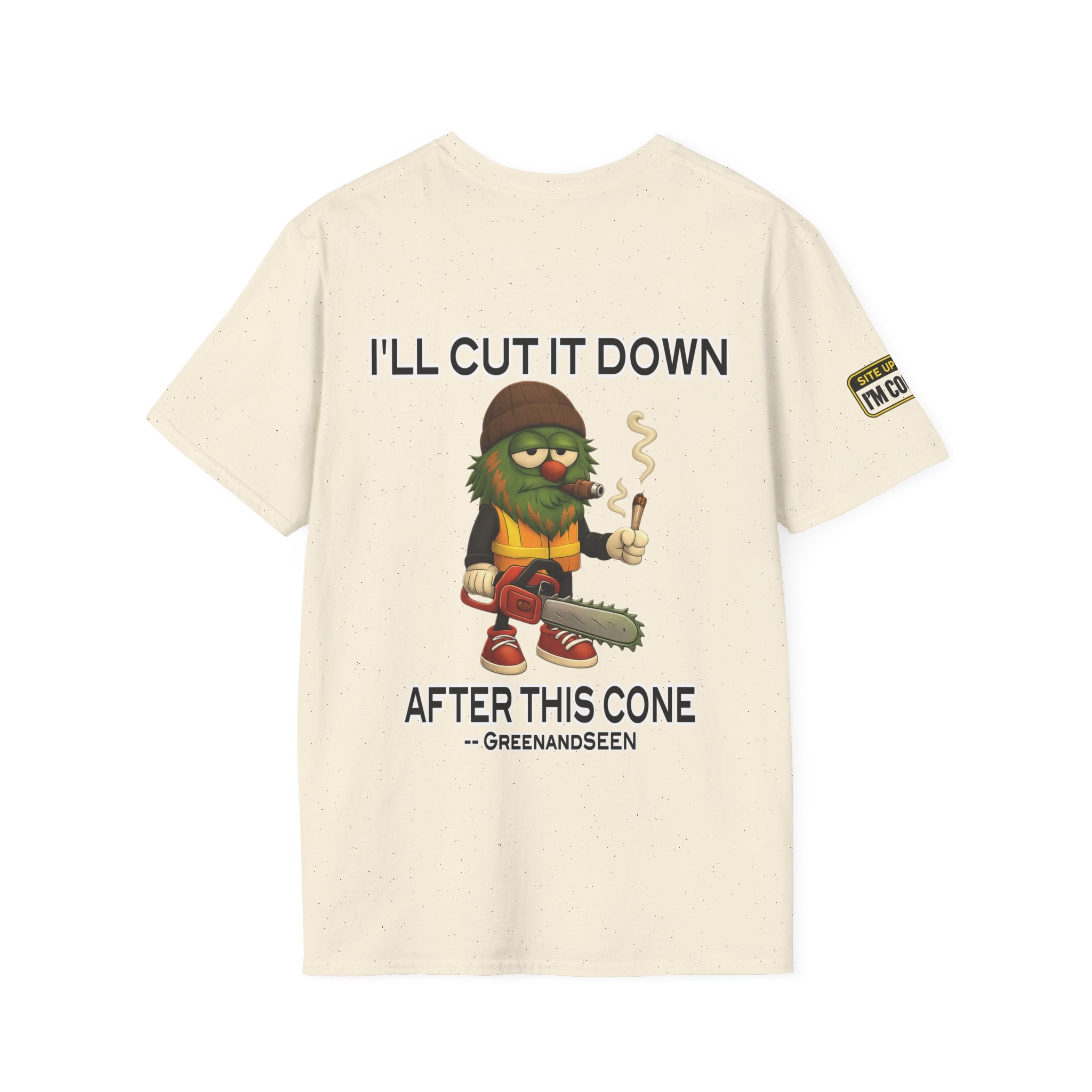 Chop Chop… In A Minute – Tree Guy — GreenandSEEN — Gildan 64000 Softstyle Tee — Light