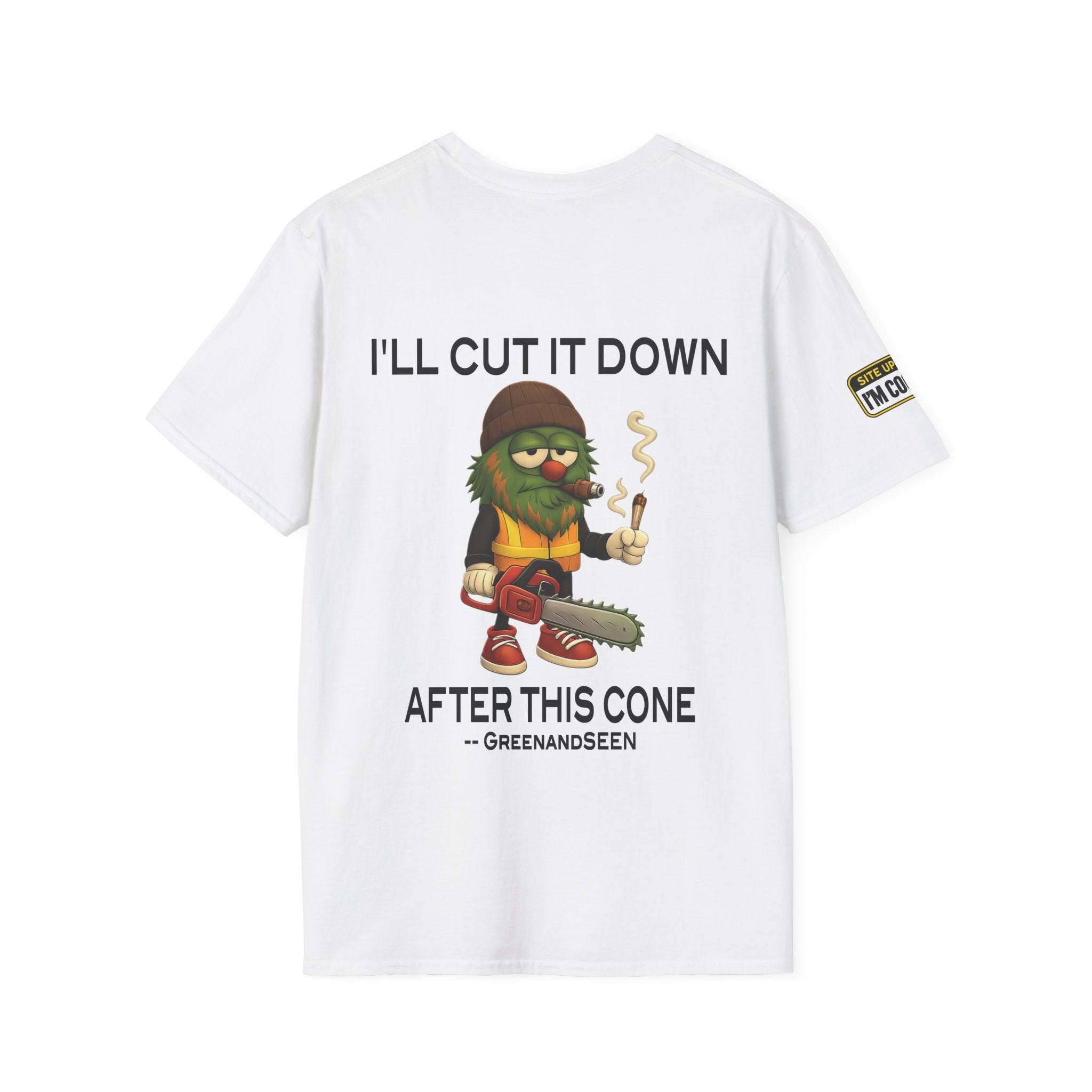 Chop Chop… In A Minute – Tree Guy — GreenandSEEN — Gildan 64000 Softstyle Tee — Light