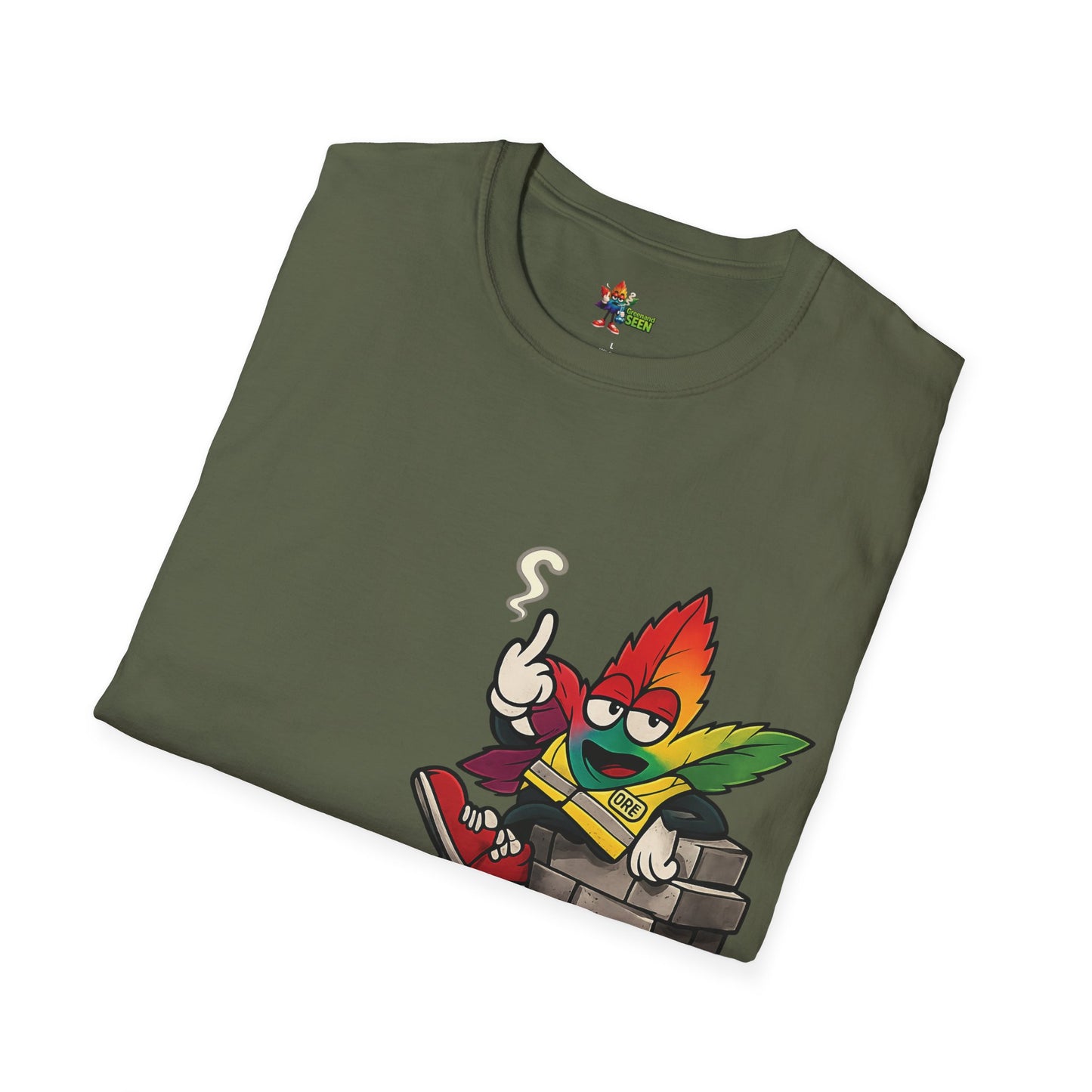 BRICK BY BRICK, HIT BY HIT — GreenandSEEN — Gildan 64000 Softstyle Tee — Dark