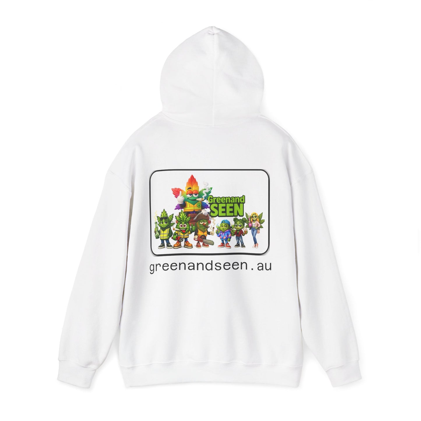 GreenandSEEN Crew Hoodie (Front Badge + Back Crew – Smoko-Approved Unisex Jumper